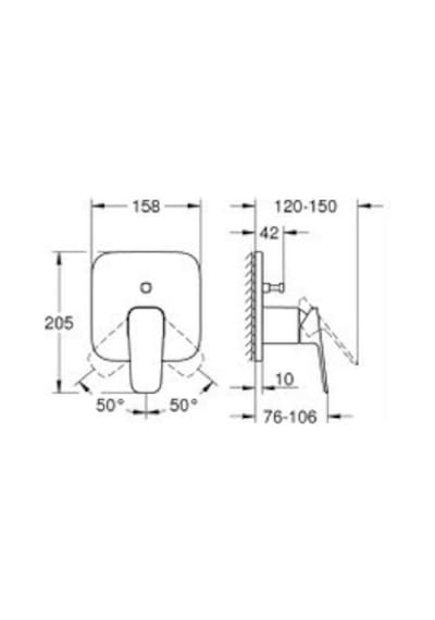 Grohe Cubeo Ankastre Banyo/duş Bataryası - 1017782430 Siyah