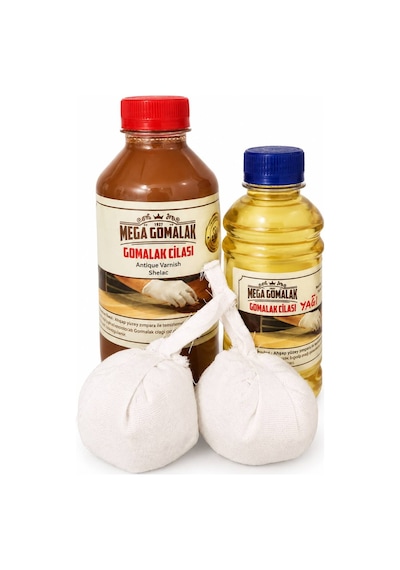 Doğal Ahşap Cila Seti Gomalak 500 + Cila Yağı 250ml + 2 Adet Sürme Topu