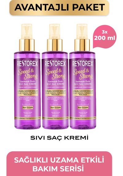 Speed Strong Işıltılı Bakım Sıvı Saç Kremi 3 X 200 Ml