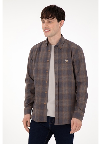 U.s. Polo Assn. Erkek Kahverengi Gömlek Desenli 50291383-vr029 Kahverengi