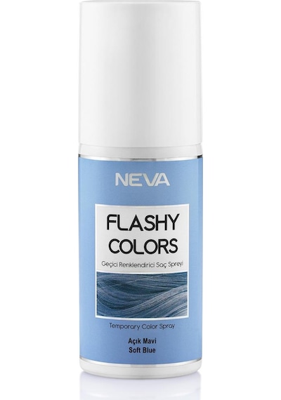 Neva Flashy Colors Geçici Renkli Saç Spreyi Açık Mavi 75 ML