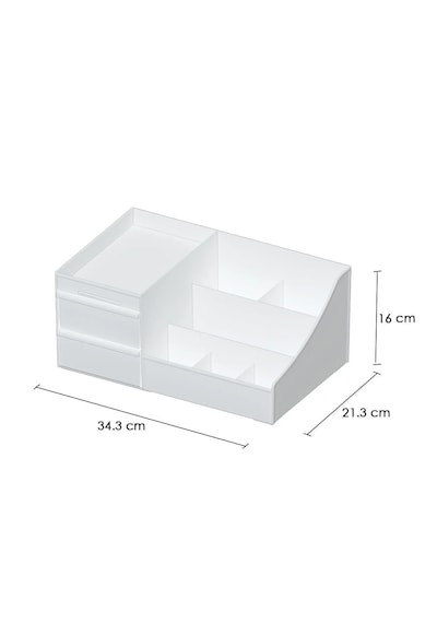 Maxi Home Elegance Makyaj Organizer Beyaz Çekmeceli Kozmetik Düzenleyici Masaüstü Parfüm Ve Takı Organizer Gri