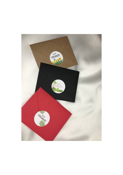 Organik Doğal Etiketi Karışık Mat Stıcker 4 Cm 100 Adet Çok Renkli