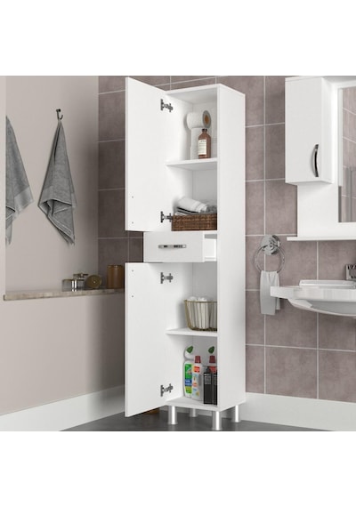 Dekorister Selin 2 Kapak 1 Çekmeceli Banyo Boy Dolabı Beyaz (267064377) Çok Renkli Dekorister Selin 2 Kapak 1 Çekmeceli Banyo Boy Dolabı Beyaz (267064377) Çok Renkli