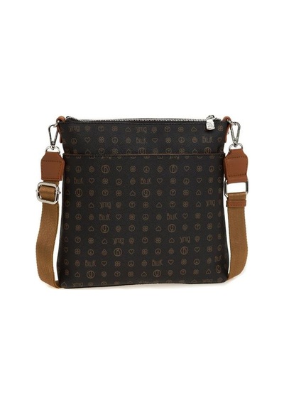 Bilik Deri Monogram Siyah/taba Kadın Çapraz Askılı Çanta Mtş 269- 001