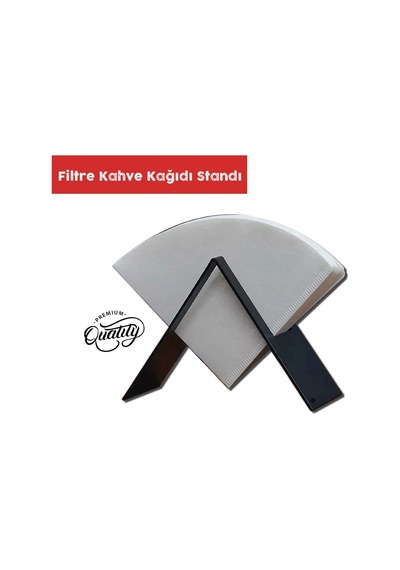 Filtre Kahve Kağıdı Tutucu Stand Aparatı Dekoratif Metal Peçetelik Siyah