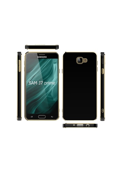 Samsung Galaxy Uyumlu J7 Prime Kılıf Zore Kenarı Gold Renk Silikon Bark Kapak