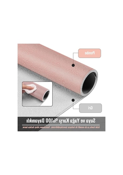 80x40 Cm Kaymaz Tabanlı Çift Renkli Pu Deri Masa Matı, Suya Dayanıklı