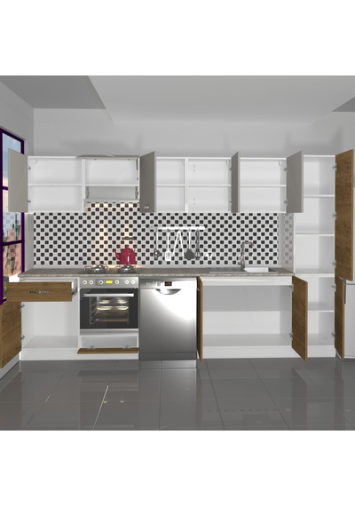 Decoraktiv Elite 325 Ankastre Fırın Modüllü Mdf Hazır Mutfak Dolabı - Tezgah Dahil - Pera - Kumtaşı Çok Renkli Decoraktiv Elite 325 Ankastre Fırın Modüllü Mdf Hazır Mutfak Dolabı - Tezgah Dahil - Pera - Kumtaşı Çok Renkli