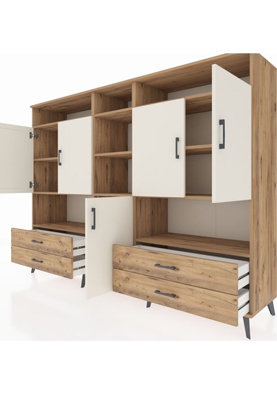 Hyperion Dolap 12 Raflı 4 Çekmeceli 5 Kapaklı 220x44x163 Çam-ayta Çam-aytaşı/çam Hyperion Dolap 12 Raflı 4 Çekmeceli 5 Kapaklı 220x44x163 Çam-ayta Çam-aytaşı/çam