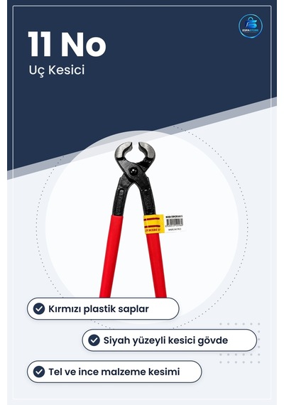 Kerpeten No Kırmızı Saplı Uç Kesici Tel Kesme Pensesi Hırdavat El