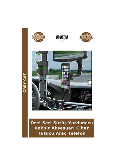 Özel Seri Sürüş Yardımcısı Kokpit Aksesuarı Cihaz Tutucu Araç Telefon