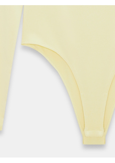 Dilvin 32549 Kayık Yaka Bodysuit-açık Sarı Açık Sarı