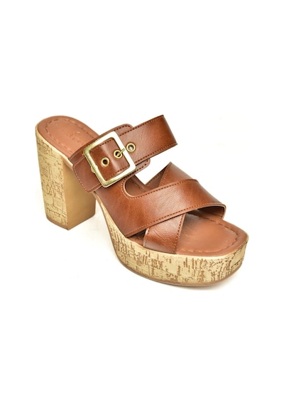 Fox Shoes U996251709 Taba Kalın Topuklu Kadın Ayakkabı Taba