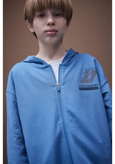 DeFacto Erkek Çocuk Baskılı Kapüşonlu Fermuarlı Sweatshirt D8536A825SPIN195 DeFacto Erkek Çocuk Baskılı Kapüşonlu Fermuarlı Sweatshirt D8536A825SPIN195
