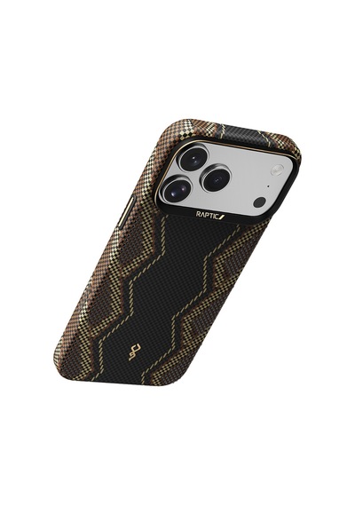 İphone 17 Pro Uyumlu Kılıf M-safe Şarj Özellikli Raptic Aramid Skin Scepter Serisi Kapak Siyah