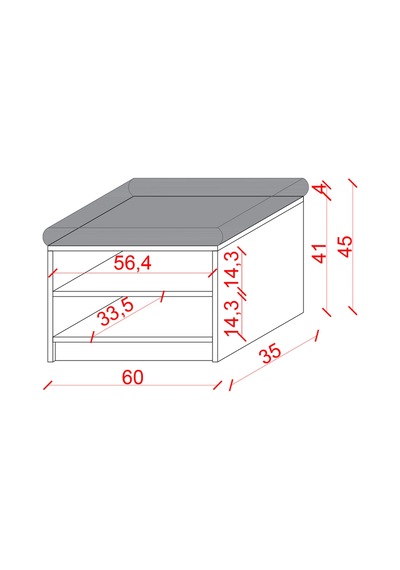 Lüks Puflu Ayakkabılık ve Askılık %100 MDF 2 Raflı Portmanto Seti PUF02