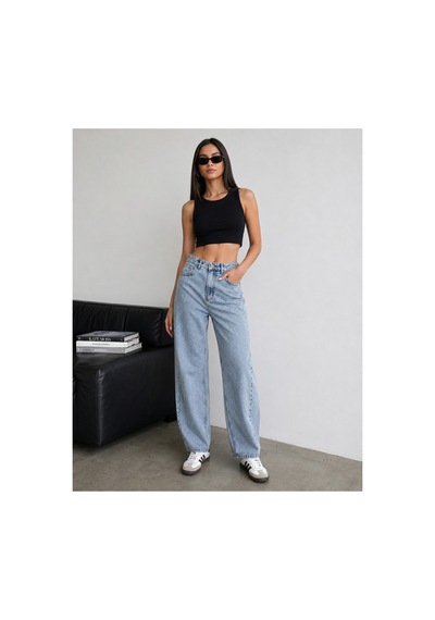 Bluemarlin Buz Kar Tam Kalıp Yan Parçalı Jeans Baggy Denim/kot Pantolon Buzkar