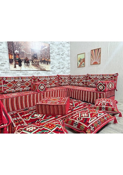 Coton Şark Köşesi 30cm Kalınlıkta Minder Takımı