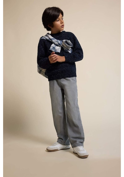 Defacto Erkek Çocuk Wide Leg Düz Paça Jean Pantolon F2836a825aunm55 Gri