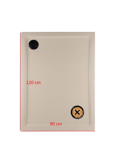 Hüppe - Flat Duş Teknesi 90x120 Cm Bej  Oplo0004-