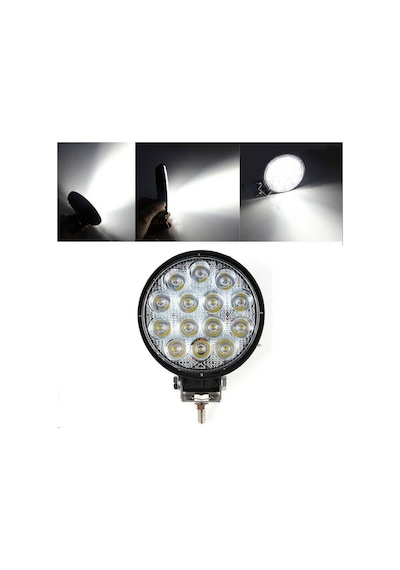 Off Road 14 Led 42 Watt Yuvarlak Traktör Tır Kamyon Tekne Sis Farı Projektör Çalışma Lambası