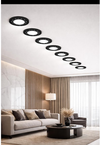 3 Işık Modlu, Ayarlı Yaylı, Sıva Altı 9 Watt Led Spot, Tavan Ve Merdiven Modern Tasarım Spot Lamba Siyah - Beyaz