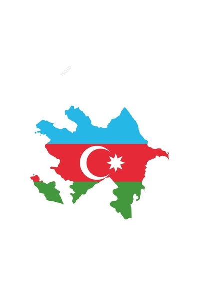 Azerbaycan Azeri Harita Bayrak Sticker 15Cm