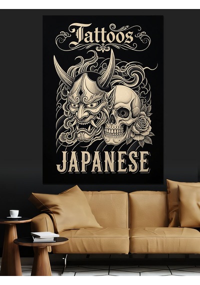 Ahşap Tablo Japon Tarzı Dövme Sanatı