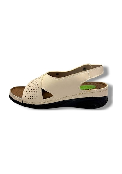Royal Poli 780-26 Cilt Ultra Soft Jel Taban Anatomik Kadın Sandalet Bej