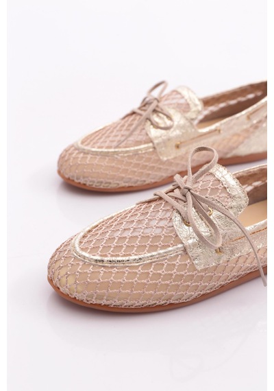 Dgn B0048 Kadin Oxford Ayakkabi Altın