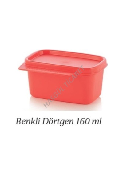Tupperware Renkli Dörtgen Saklama Kabı 160 Ml Çok Amaçlı Saklama Turuncu