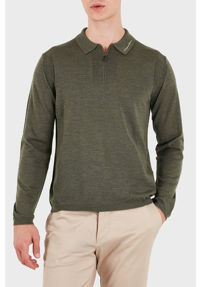 Emporio Armani % 100 Yün Slim Fit Yarım Fermuarlı Polo Yaka Kazak Erkek Polo Yaka Kazak Em006293 Af29815 O7002 Yeşil Melanj Emporio Armani % 100 Yün Slim Fit Yarım Fermuarlı Polo Yaka Kazak Erkek Polo Yaka Kazak Em006293 Af29815 O7002 Yeşil Melanj