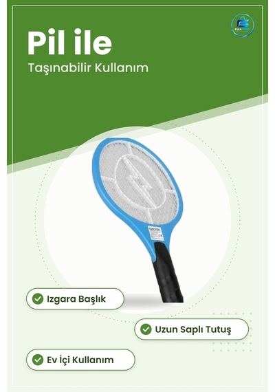 Pilli Sinek Öldürücü Raket Elektrikli Haşere Kovucu Ev Ve Mutfak