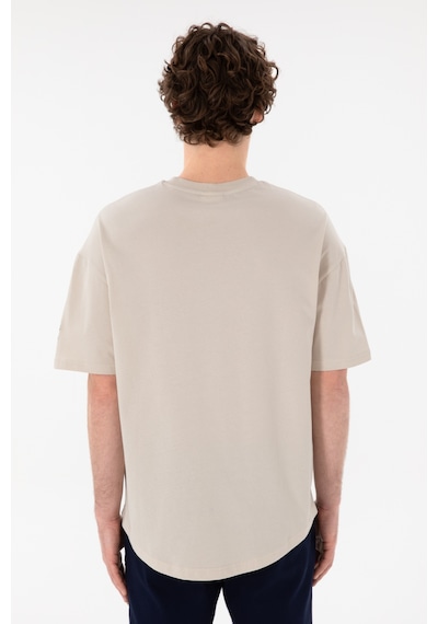 U.S. Polo Assn. Erkek Long Fit Bisiklet Yaka Taş Basic Tişört 50305988-VR049