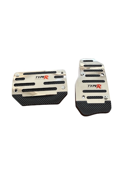 Universal Otomatik Metal Pedal Seti 2 Parça Krom Siyah