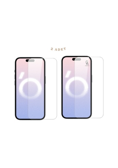Apple Uyumlu   iPhone 16 İle Ekran Koruyucu Şeffaf Temperli Kırılmaz Cam Ekran Koruyucu 2 Adet