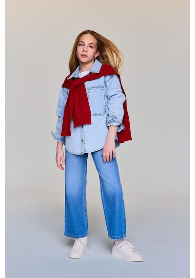 Defacto 90s Wıde Leg Geniş Paça Jean Pantolon Kız Çocuk G4648a826smnm39 Mavi-nm39