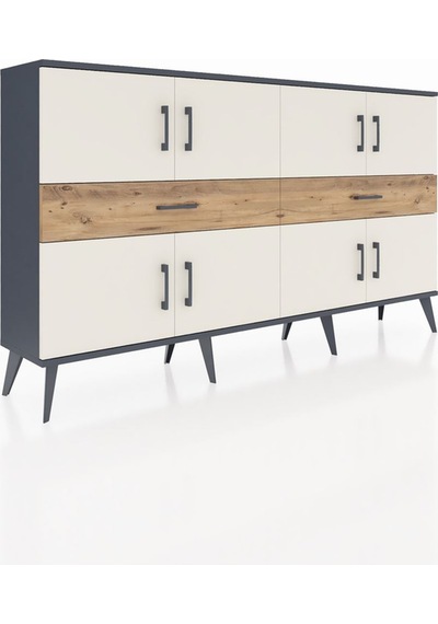 Arges Konsol 4 Raflı 2 Çekmeceli 8 Kapaklı 176x30x99 Antrasit-ayt Antrasit-aytaşı/çam Arges Konsol 4 Raflı 2 Çekmeceli 8 Kapaklı 176x30x99 Antrasit-ayt Antrasit-aytaşı/çam