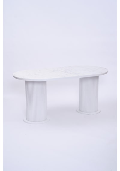 Bohem Boyalı Highgloss Mdf Yemek Masası 90 170 Beyaz Mermer Bohem Boyalı Highgloss Mdf Yemek Masası 90 170 Beyaz Mermer