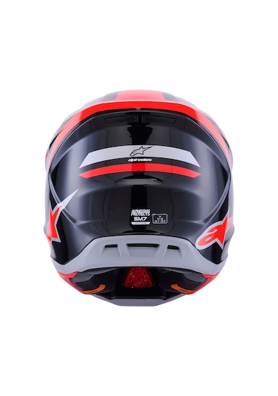 Alpinestars S- M7 Rıs Off-Road Kaskı Kırmızı Gümüş Sarı Gri
