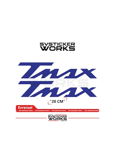 Yamaha Tmax Uyumlu Yazı Sticker Yüksek Kalite Özel Kesim Folyo 2'li Set Lacivert