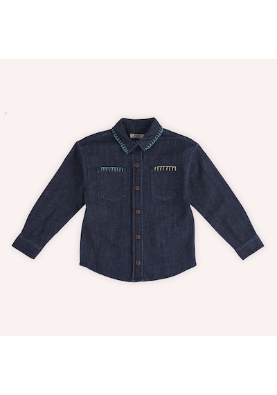 Kız Çocuk Denim Gömlek Lacivert 2421gk06004-4852 001