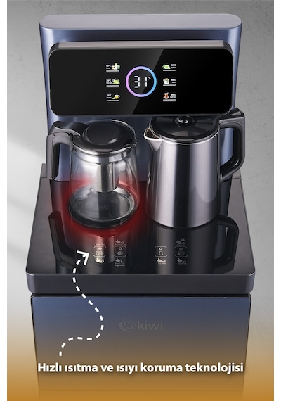 Kiwi KWP-8570 Gizli Damacanalı Dahili Otomatik Çaycılı Sıcak Soğuk Dijital Su Sebili