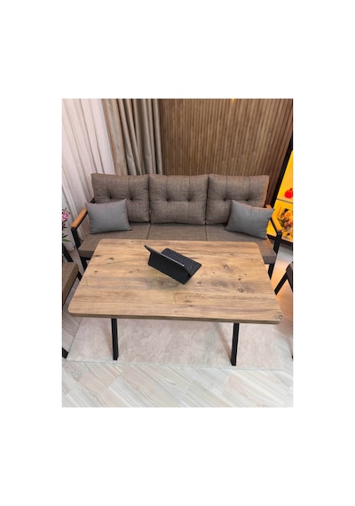 Houseart Dora 3 -1 - 1 + Masa + 2 Adet Puf , Balkon, Bahçe, Teras, Cafe - Salon - Metal Kanepe Koltuk Takımı , Çay Seti Cappuccino Houseart Dora 3 -1 - 1 + Masa + 2 Adet Puf , Balkon, Bahçe, Teras, Cafe - Salon - Metal Kanepe Koltuk Takımı , Çay Seti Cappuccino