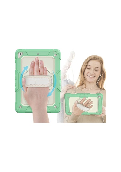 Newface - 582 - iPad Uyumlu 5 Air 9.7 Kılıf Strap New Tablet Kapak - Csmo-tex - - Yeşil