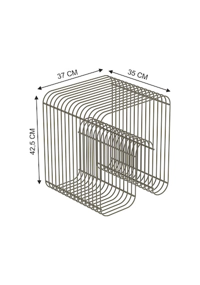 Bonj19 Tel Metal Plaklık Modern Paslanmaz Yan Sehpa, Dekoratif Metal Sehpa Bonj