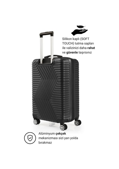 G&d Polo Suitcase Abs Siyah Orta Boy Valiz 600.01-o Siyah