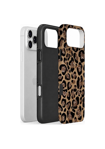 Velvoria Valestra Simli Leopar Apple iPhone Uyumlu 17 Pro Darbe Korumalı Kılıf Valestra Select - Simli Leopar