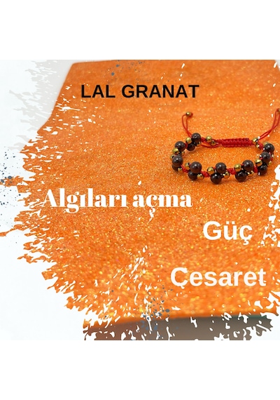 Yıldız Doğal Taş 6mm İpli Granat Lal Doğal Taş Bileklik Bordo